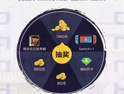 新玩家注册登录游戏抽奖Q币/绿钻/Switch