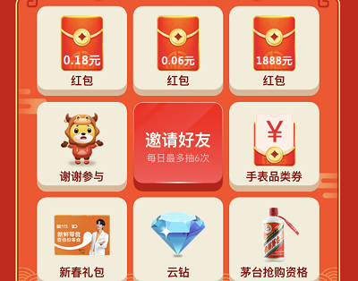 邀请好友助力参加最高1888元购物红包