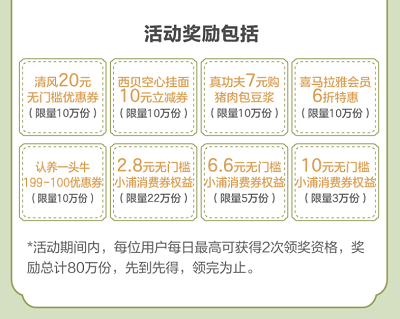 聚宝闯关游戏抽奖2.8-10元无门槛小浦消费券