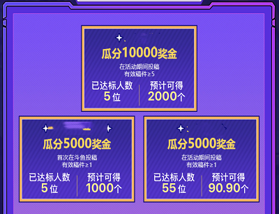 用户参与投稿达标瓜分最高10000元现金
